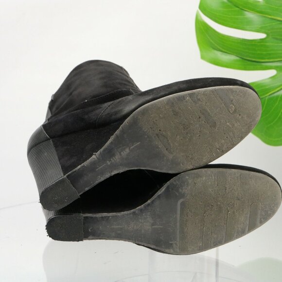 GStar Raw Womens Gable Fulton Boot Size 9 Wedge Heel Black Suede Bootie Comfy - Picture 9 of 11